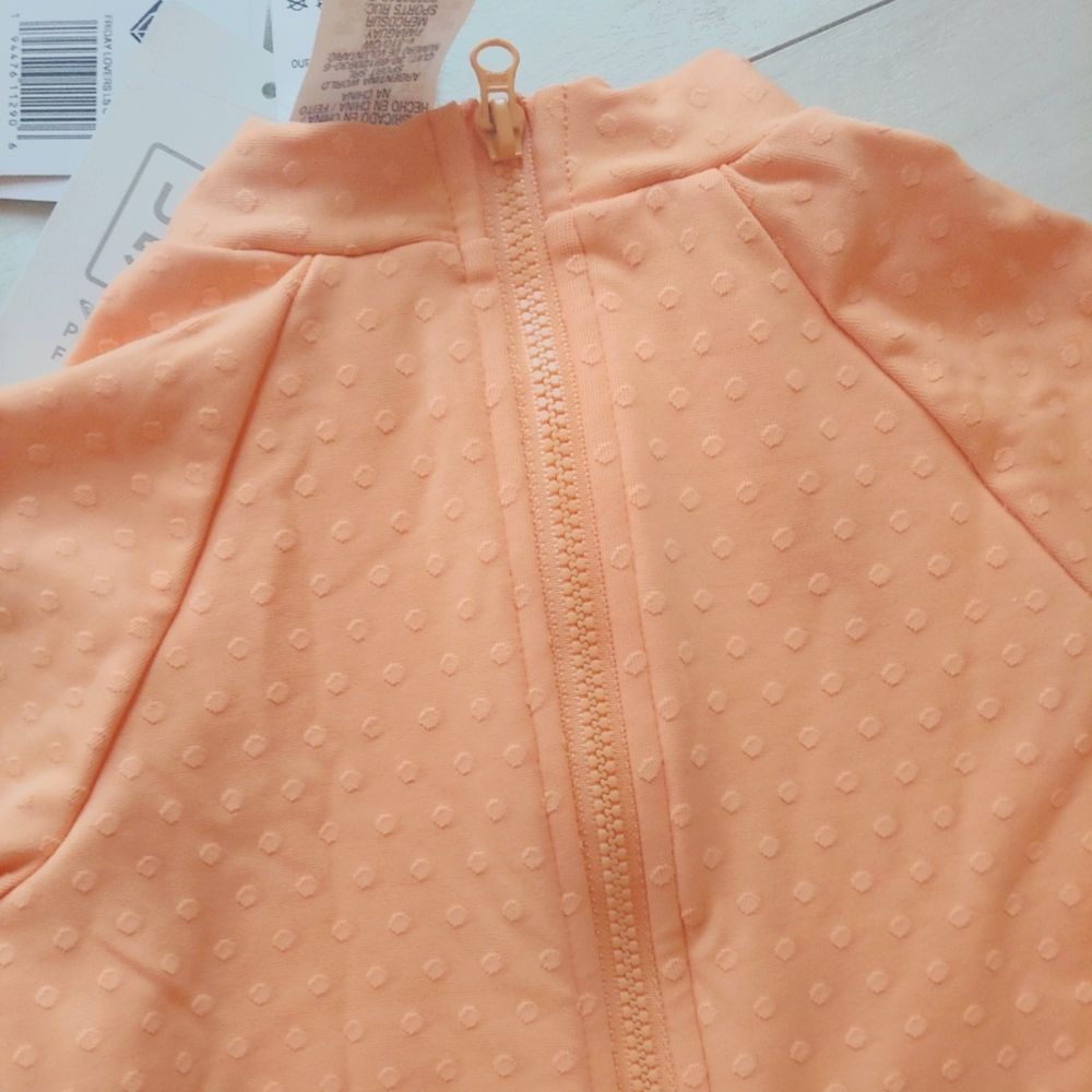 ROXY girl Peach Dot Full Rashguard Swimsuit NEW. ADORABLE - Picture 4 of 9